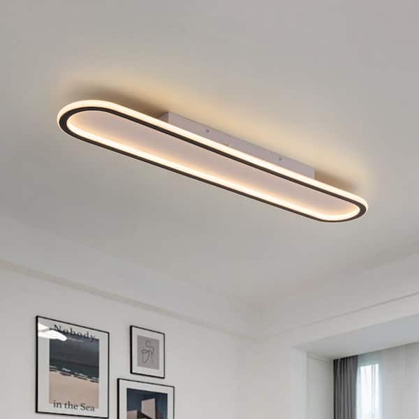 HUOKU Lumin 31.5 in. W x 5.9 in. D Black and White