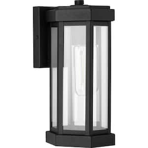 Ramsey 6 in. 1-Light Textured Black Outdoor Small Wall Lantern Sconce