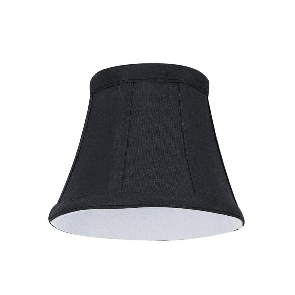 Black Faux Silk Bell Chandelier Lamp Shade Set, 5" Width