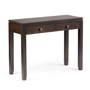 Cosmopolitan 38 in. Mahogany Brown Rectangle Wood Console Table with Drawers
