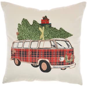 Holiday Multicolor 18 in. x 18 in. Throw Pillow