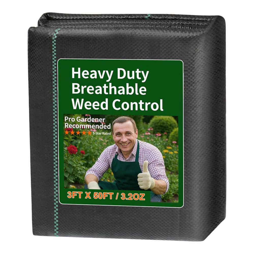 3 cu. ft. Heavy-Duty Black Woven Landscape Weed Barrier Fabric Ground Cover Mat Gardening Driveways 1 Bag price history on PriceWatchPro