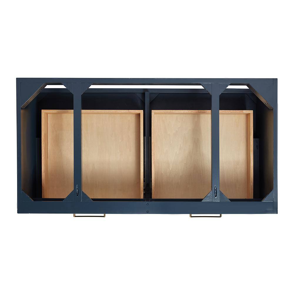 Midnight Blue 42" Single Wall-Mount Vanity with Brass Handles