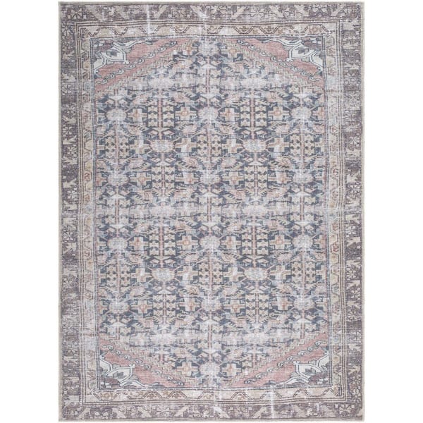 Amelie Brown Traditional Medallion 2 X 2 Area Rug