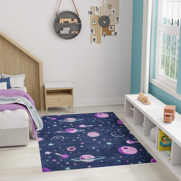 Imagination Black 4 ft. x 5 ft. Graphic Contemporary Area Rug