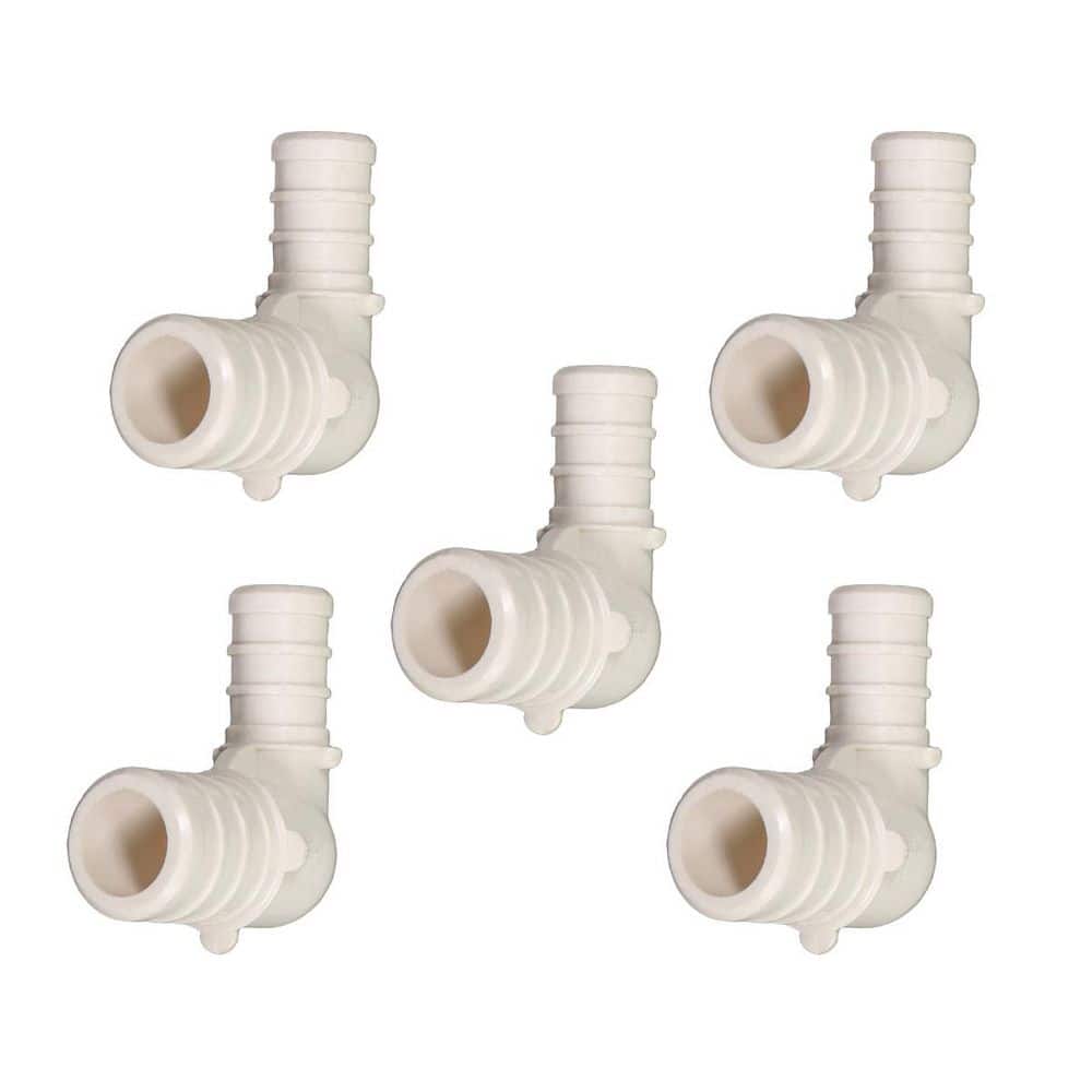 3/4 in. x 1/2 in. Plastic PEX Poly Alloy 90-Degree Elbow Barb Pipe Fitting (5-Pack) price history on PriceWatchPro