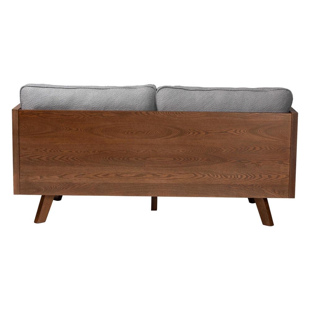 Uriel 72" Grey Boucle Fabric Lawson Sofa with Wood Frame