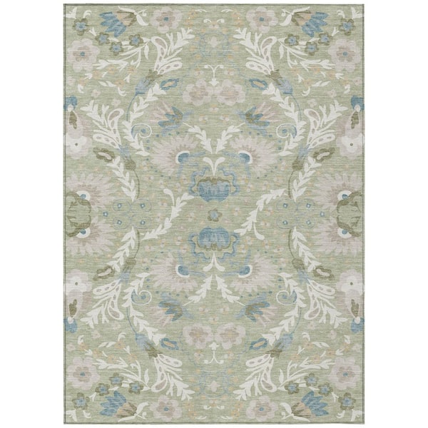 Chantille Machine Washable Indoor/Outdoor Abstract ACN3049 Celery 10 ft. x 14 ft. Area Rug