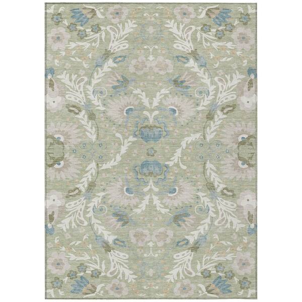Chantille Machine Washable Indoor/Outdoor Abstract ACN3049 Celery 8 ft. x 10 ft. Area Rug