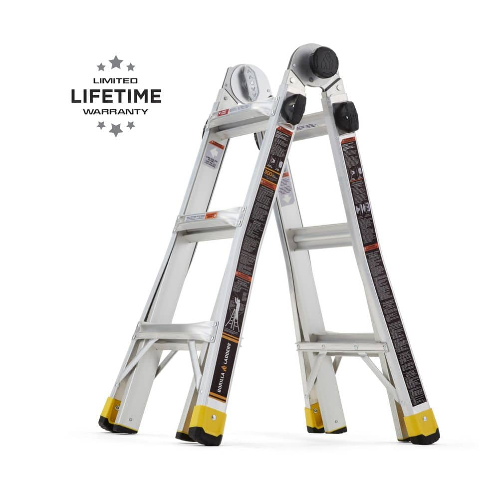 Gorilla Ladders GLMPXA 14 14 Ft Reach Aluminum Multi Position Ladder 300