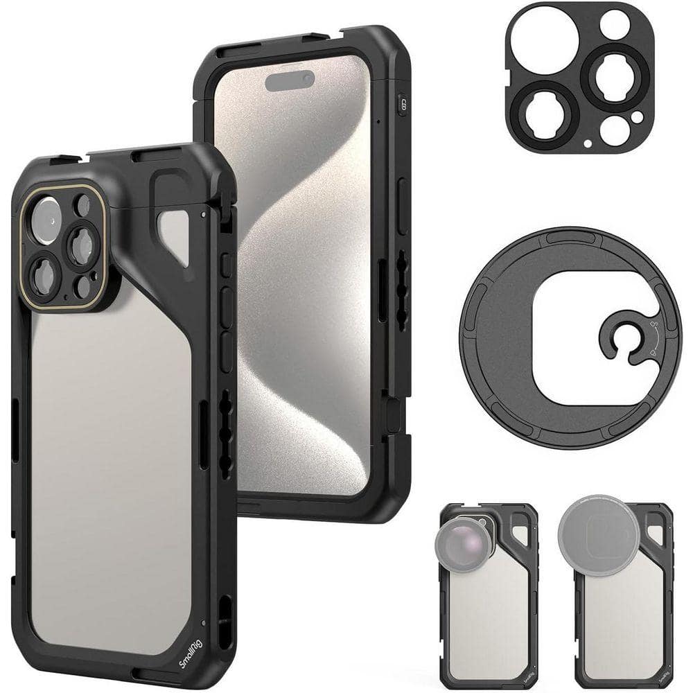 OBJLGEV iPhone 15 Pro Max Phone Cage with 67mm Magnetic Filter
