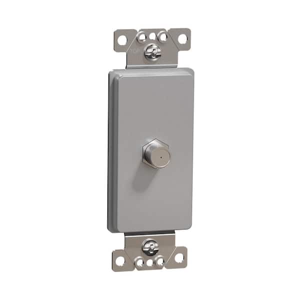 Square D X Series 1-Gang Standard Coaxial CATV F Coupler Decorator Strap Matte Wall Plate Gray