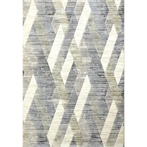 Eclipse Ivory/Blue 5 ft. 3 in. x 7 ft. 7 in. Indoor Area Rug