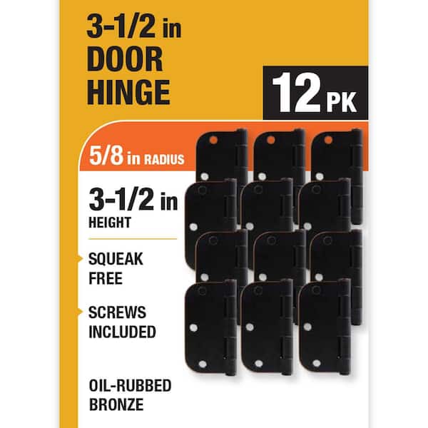 Everbilt 12-Pack 3-1/2 in. x 5/8 in. Radius Oil-Rubbed Bronze
