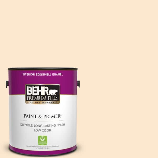 BEHR PREMIUM PLUS 1 gal. #M240-1 Bay Scallop Eggshell Enamel Low Odor Interior Paint & Primer