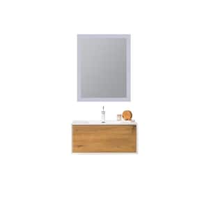 Wall Mounted Bathroom Vanity with Faux Marble Integrated Top&Sink - Furla 36"
