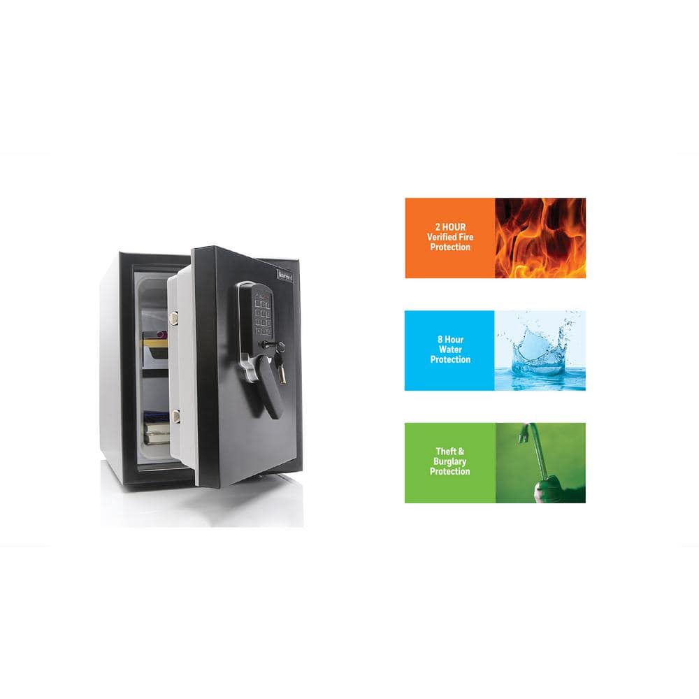 Black Medium Steel Fireproof Waterproof Digital Safe