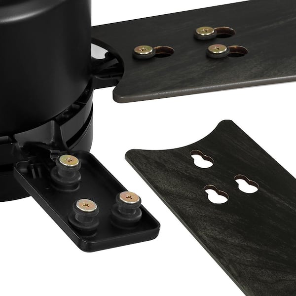 Hampton Bay - Zandra II 52 in. Indoor/Outdoor Matte Black Ceiling Fan with Light Kit and Remote Included Powered by Hubspace
