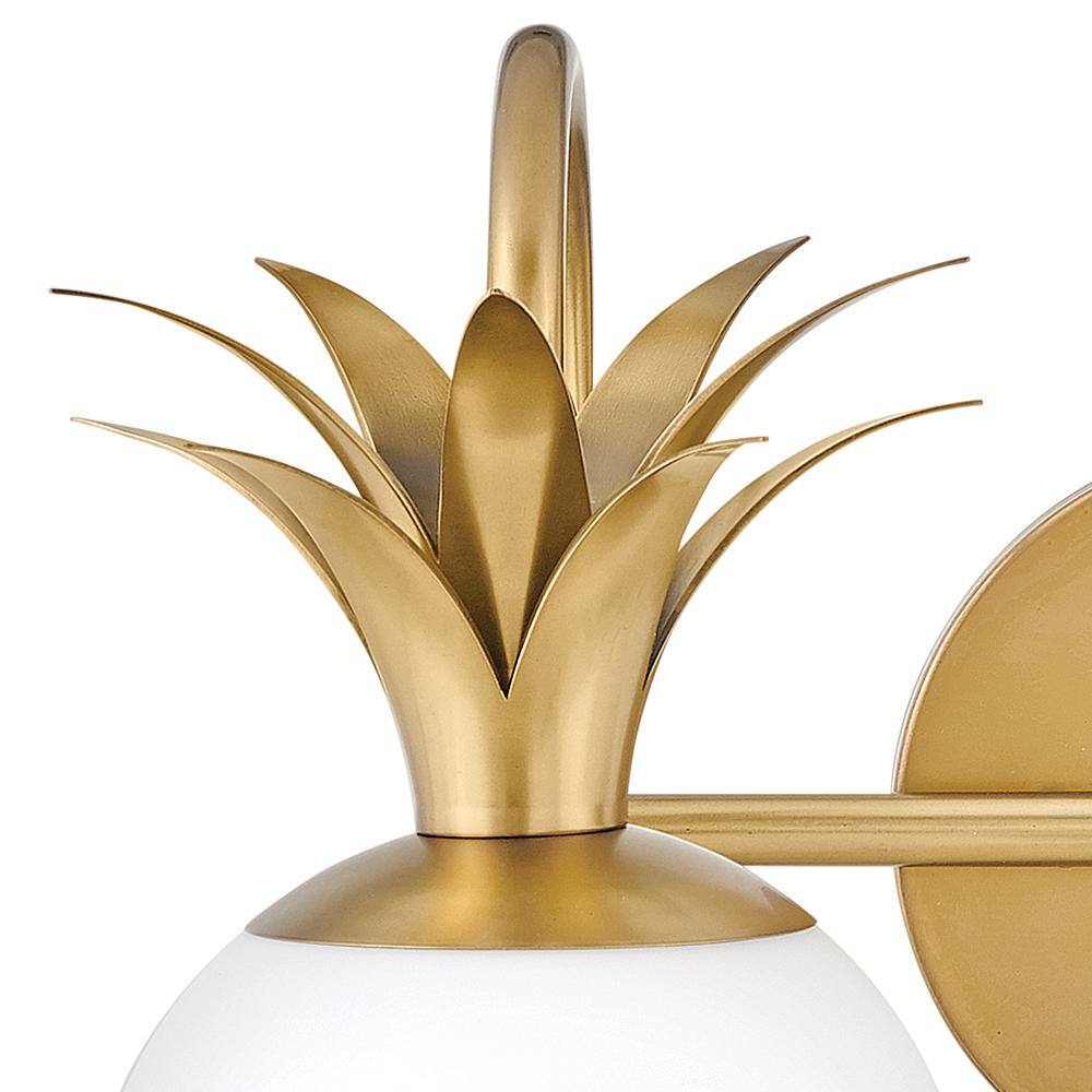 Heritage Brass 2-Light Vanity with Etched Opal Shades