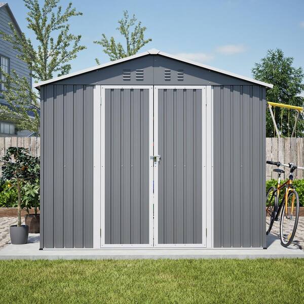 VAMOP 8 ft. W x 12 ft. D Metal Shed with Lockable Double Doors