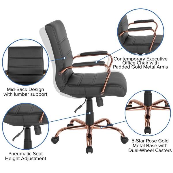 black and rose gold desk chair