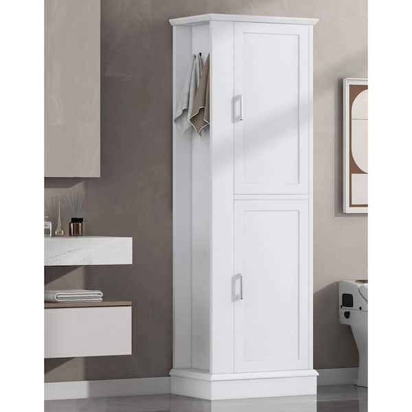 Harper & Bright Designs White 68 in. H Storage Cabinet with 2