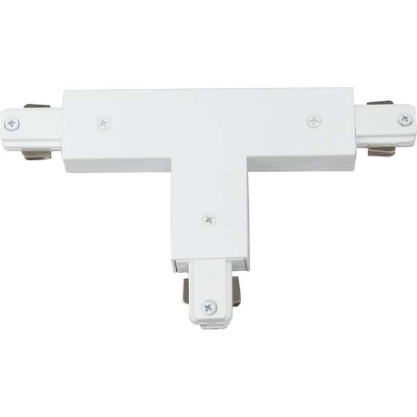 Volume Lighting White "T" Connector for 120-Volt 2-Circuit/1-Neutral Track Systems