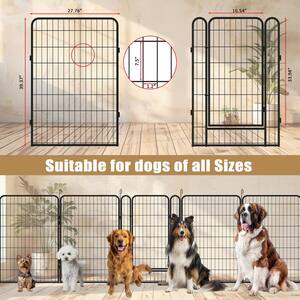 81 in .L x 81 in. W x 39 in. H 12-Panels Metal Pet Playpen With Door Dog Fence Playground Puppy Guard For Outdoor