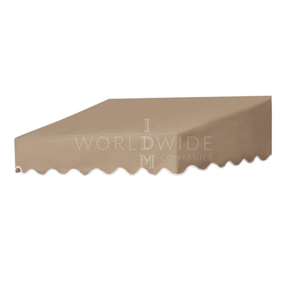 Sand 4 ft. Aluminum Frame Door and Window Awning