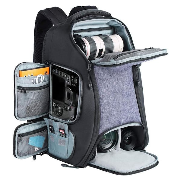 Lukyamzn Waterproof Photography Backpack with Tripod Strap and Rain Cover for DSLR Cameras Laptops Accessories Large Capacity