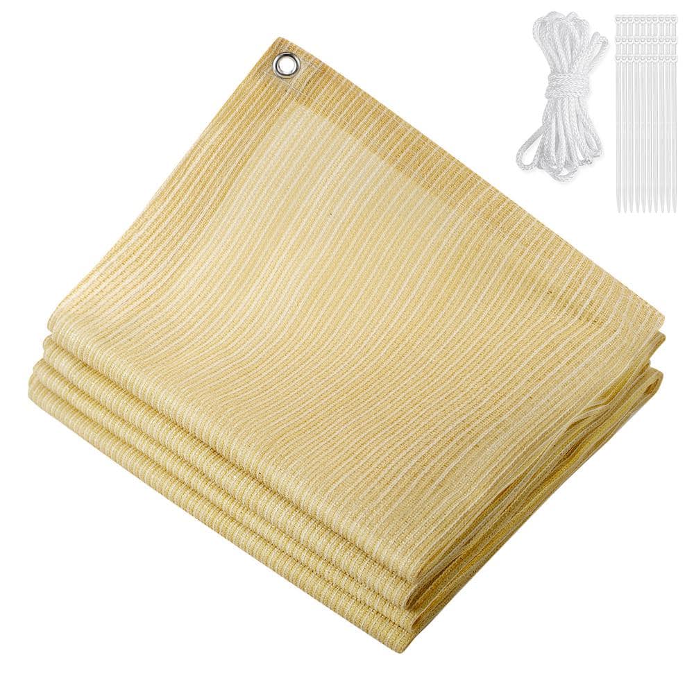 Bigroof 6 ft. x 16 ft. 90 Shade Fabric Sun Shade Cloth Privacy Screen for Outdoor Patio Garden