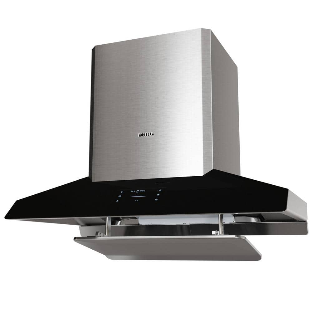 "Perimeter 36"" 1300 Max Equiv. CFM Smart Ducted Wall Mount Range Hood with Capture Shield Technology in Black"