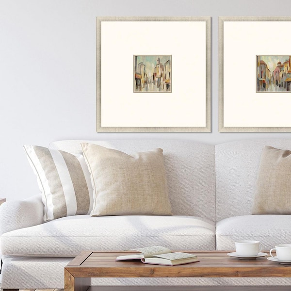 Pastel Street by Vassileva 1 Piece Framed Giclee Travel Art Print 35 in. x 35 in.