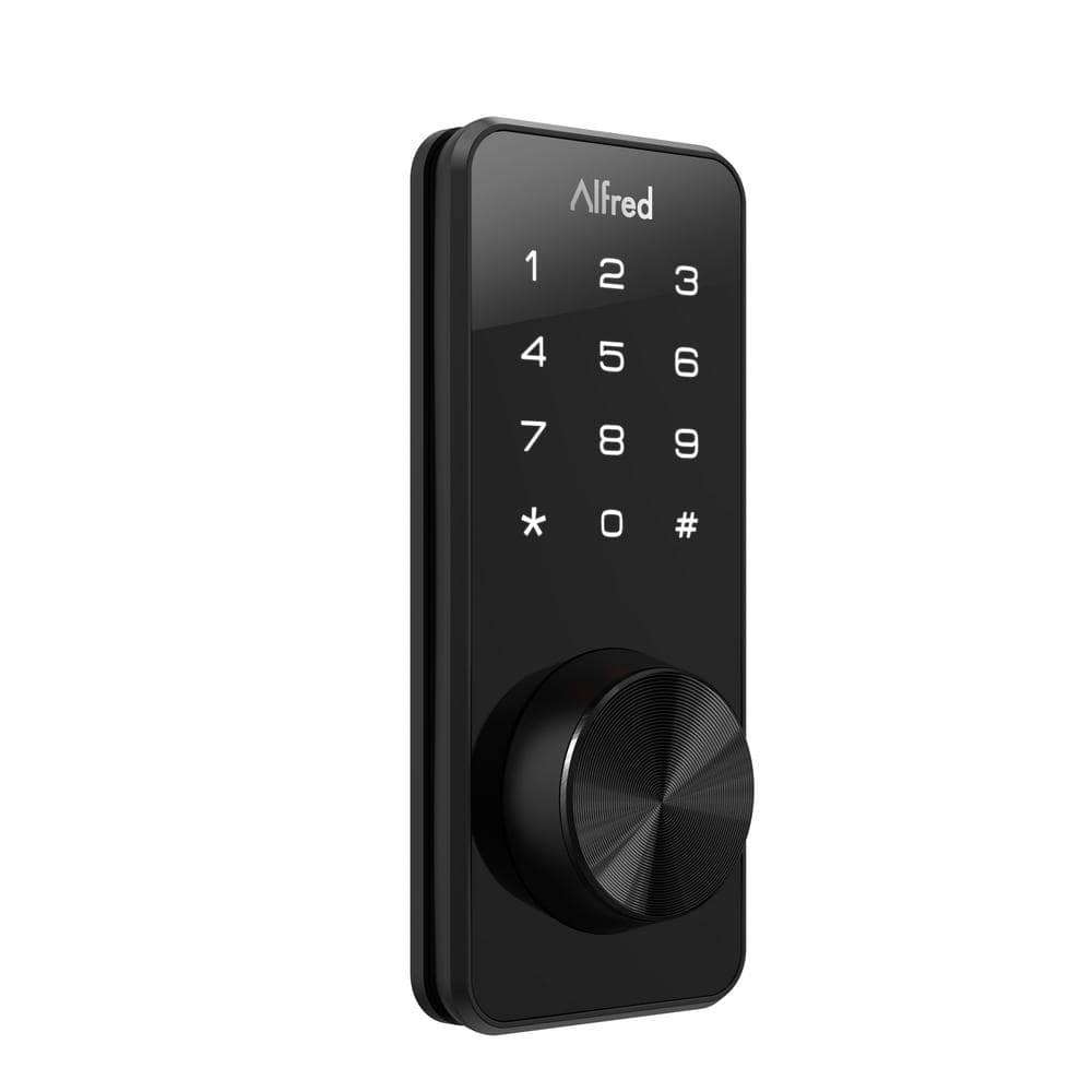 Alfred Black Wi-Fi Bluetooth Smart Deadbolt with Touchscreen Keypad