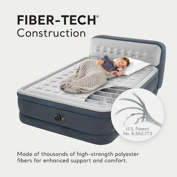 Intex Queen Dura Beam Deluxe Airbed with Built in Pump and Ultra