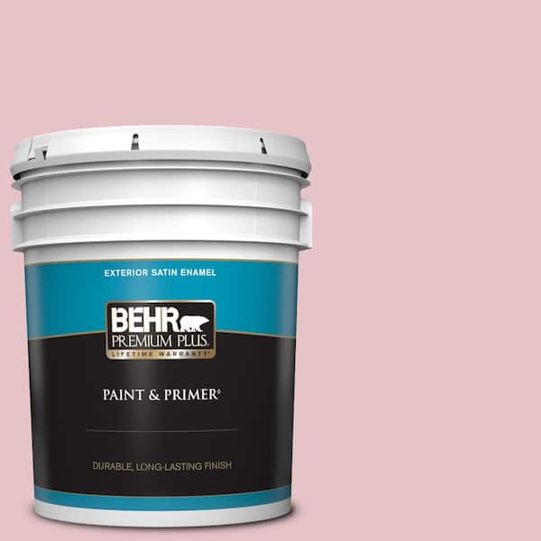 BEHR PREMIUM PLUS 5 gal. #S140-2 Cranapple Cream Satin Enamel Exterior Paint & Primer