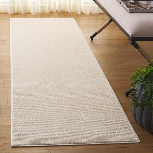 Revive Ivory 2 ft. x 12 ft. Solid Runner Rug