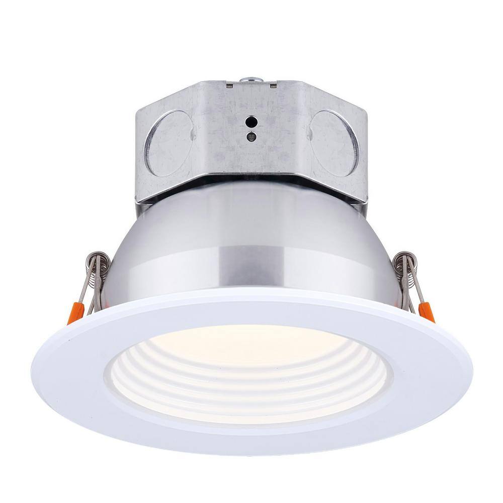 Recess Led Kit 4 in. White New Construction IC Rated Recessed Integrated LED Kit LED ...