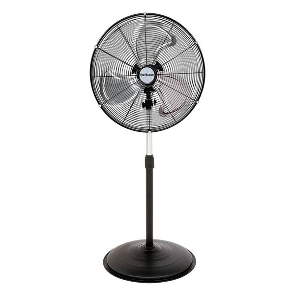 Hurricane Pro High Velocity 20 in. Black Aluminum Blade Oscillating Stand Fan, 3 Speed Settings and Adjustable Tilt