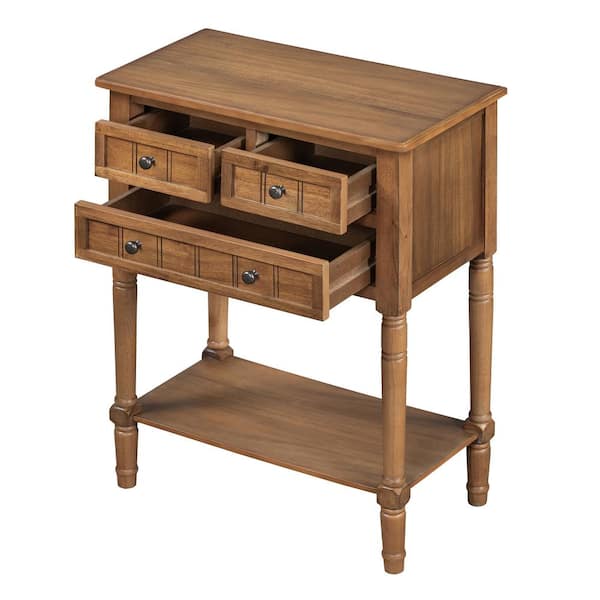 23.7 in. W x 13 in. D x 31.4 in. H Light Brown Linen Cabinet