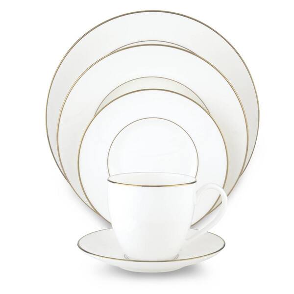 Lenox Continental 5-Piece Traditional Gold Band Bone China Dinnerware Set (Service for 1)