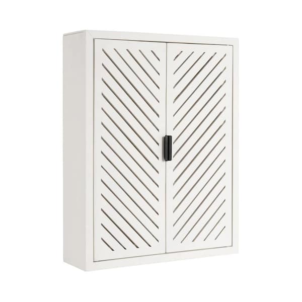 Kate and Laurel Mezzeta 22 in. W x 7 in. D White Wood Decorative Wall Shelf