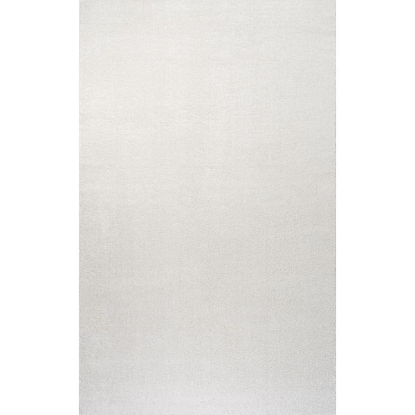 Haze Solid Low-Pile Cream 4 ft. x 6 ft. Area Rug