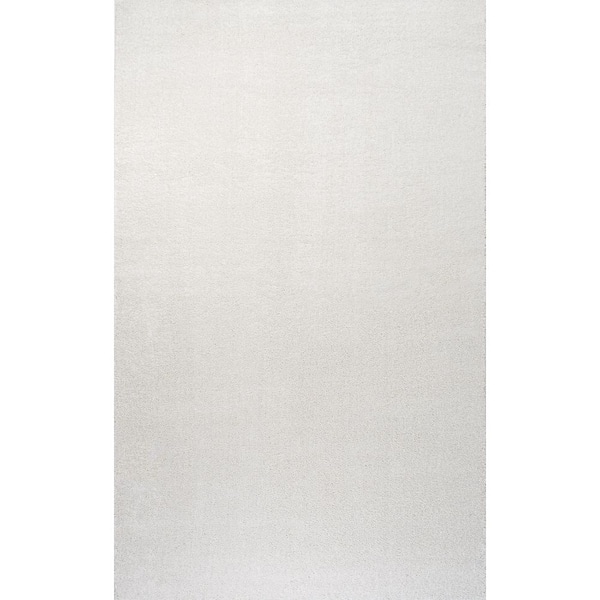 Haze Solid Low-Pile Cream 9 ft. x 12 ft. Area Rug