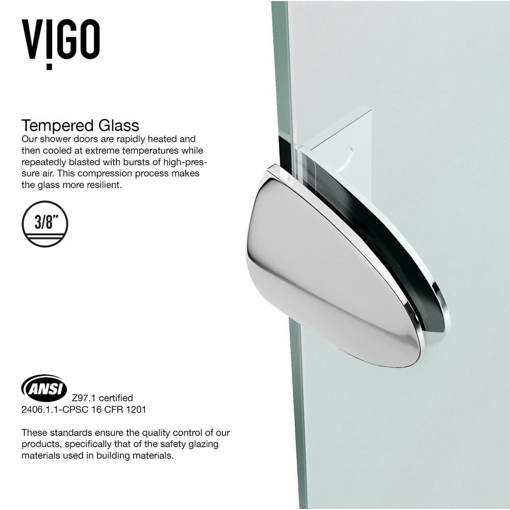 Gemini Frameless Neo-Angle Clear Glass Shower Enclosure with Brushed Nickel Hardware