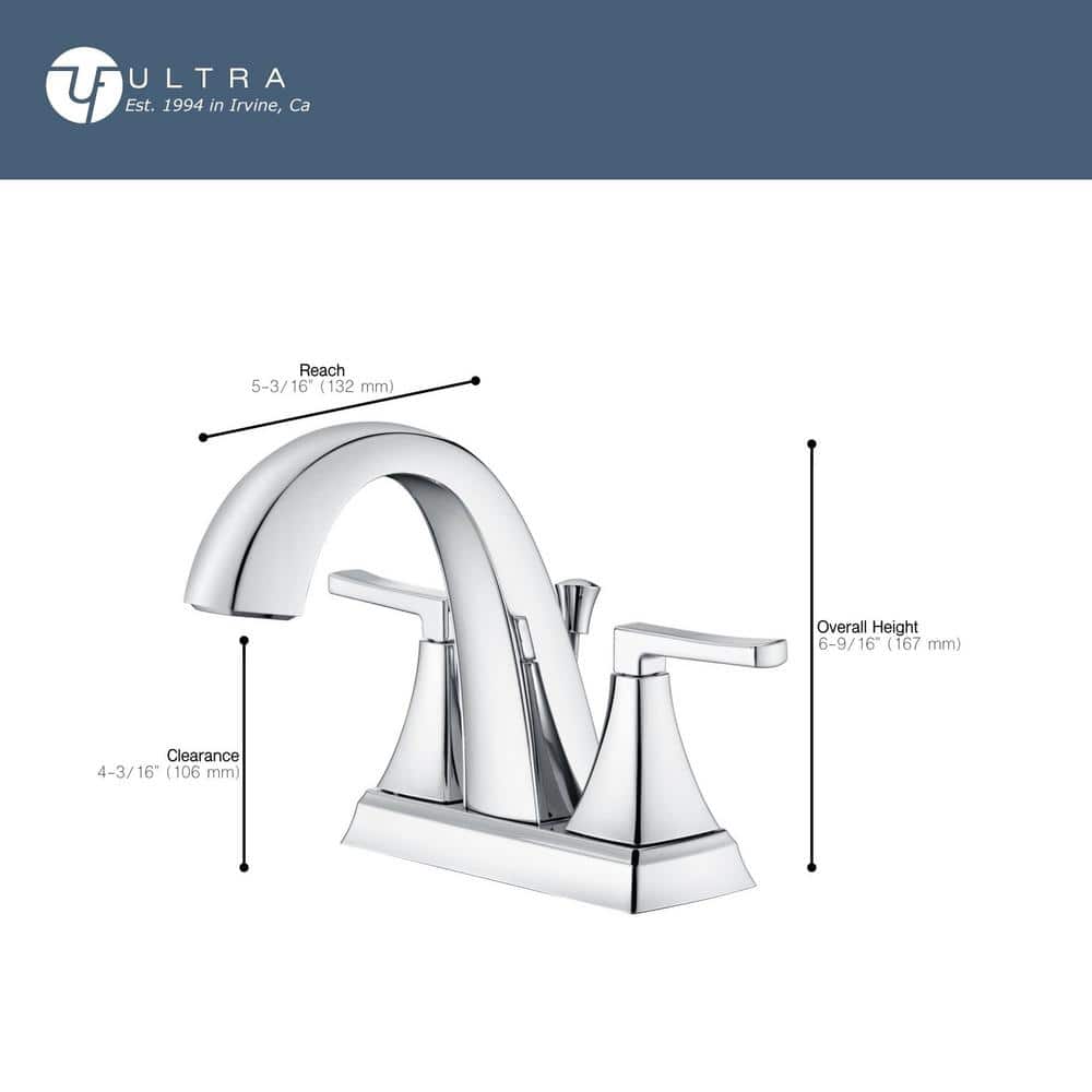 Brushed Nickel Two-Handle Centerset Bathroom Faucet