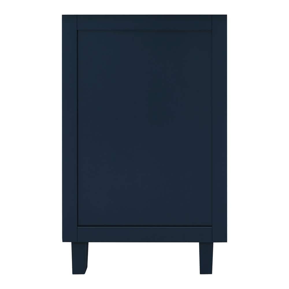 Midnight Blue 60" Double Freestanding Wood Vanity Cabinet