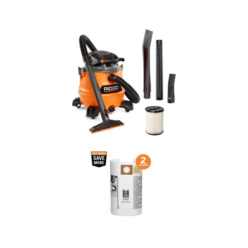 RIDGID 16 Gal. 6.5 Peak HP NXT Shop Vacuum with Blower, Filter, Hose, Bags (2-Pack) - The Home Depot
