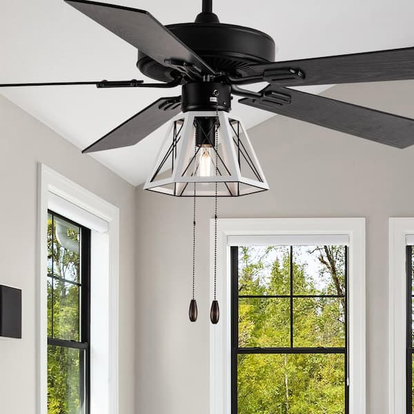 River of Goods Benedikte 52 in. Indoor LED Black Ceiling Fan with