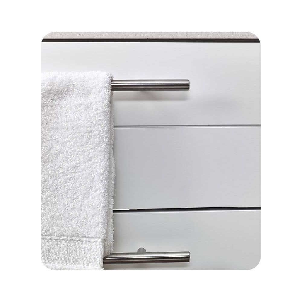 White Quartz Stone Wall Mounted Vanity Set with Medicine Cabinet